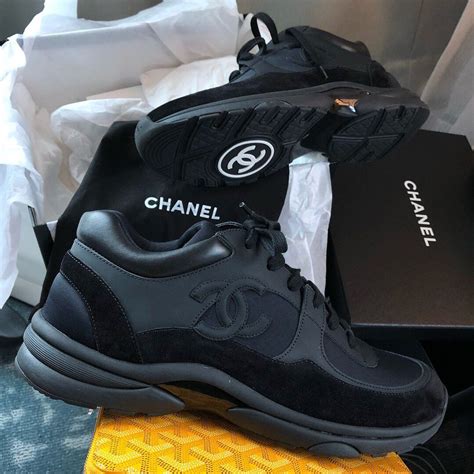 chanel all black trainers